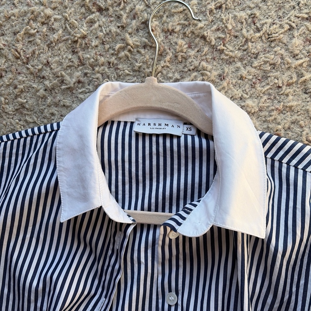 Harshman Blue and White Striped shirt